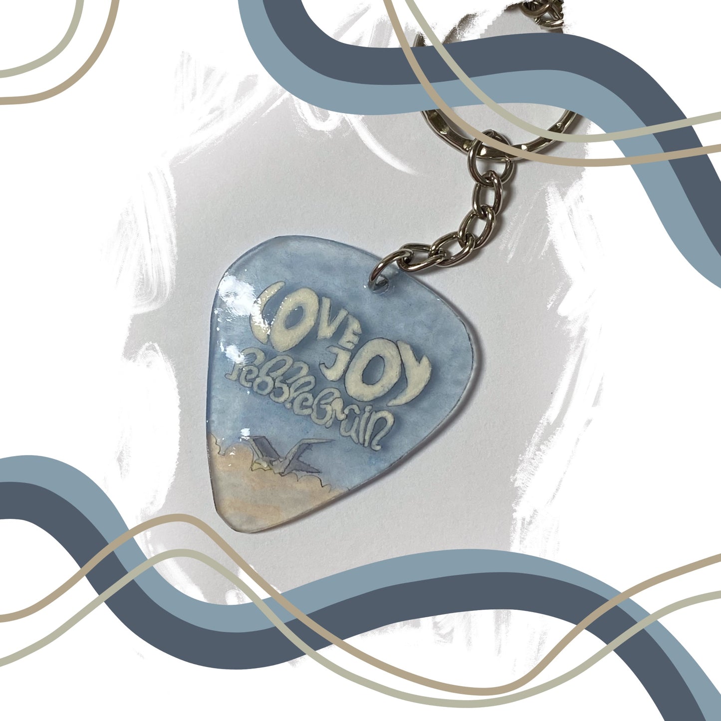 Lovejoy Pebble Brain Guitar Pick Keychain