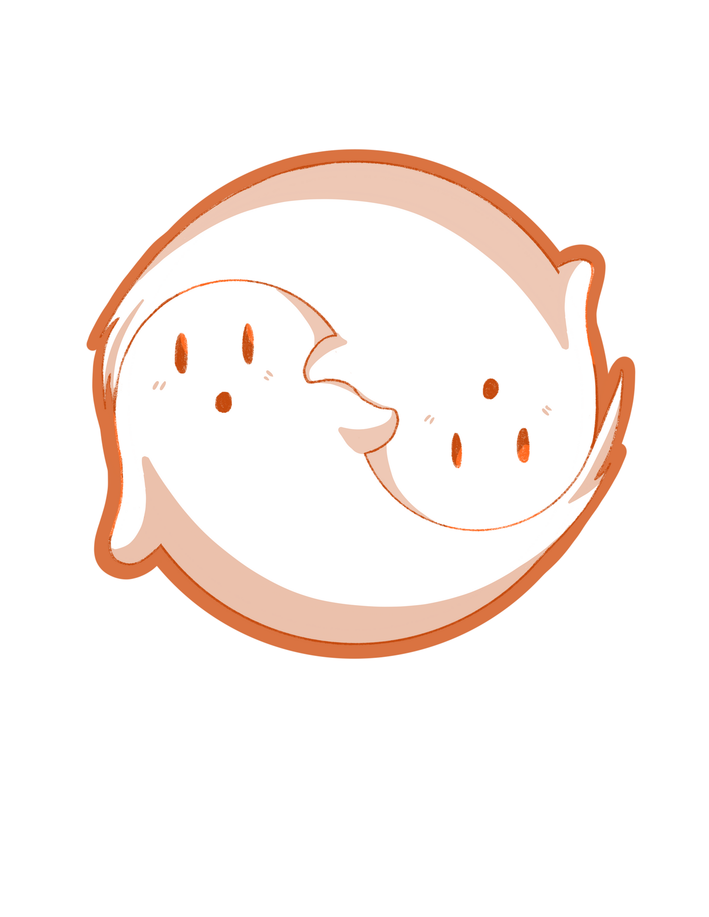 Yin and Yang Ghosts Sticker