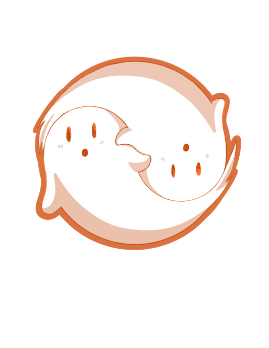 Yin and Yang Ghosts Sticker