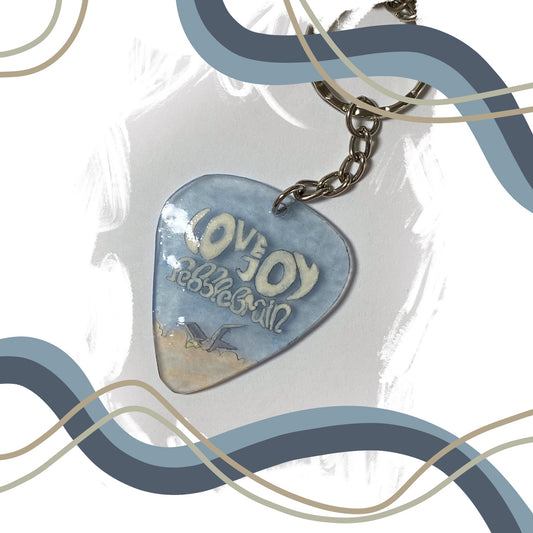 Lovejoy Pebble Brain Guitar Pick Keychain